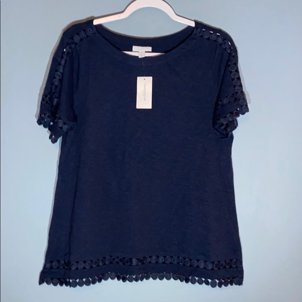 NWT Charter Club Petite Top Peekaboo Details